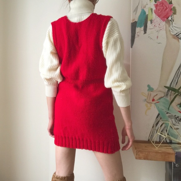 Red knit sleeveless minidress - Picture 3 of 6